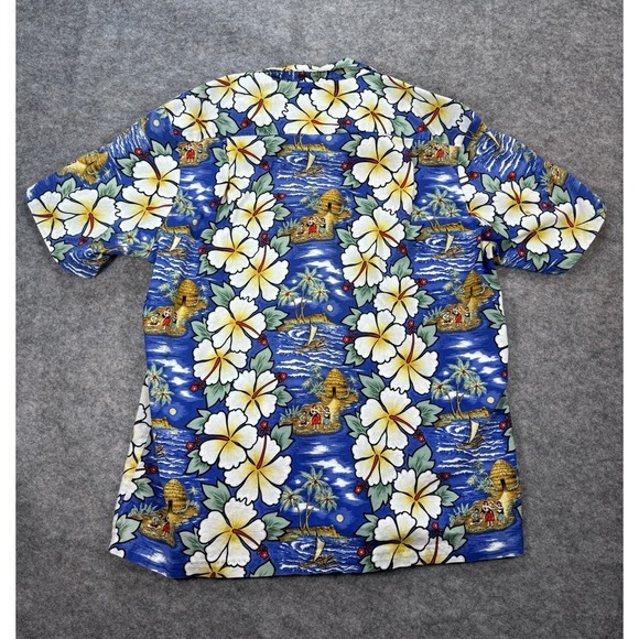 Vintage RJC Hawaiian Men XL Short Sleeve Hawaii USA Island Floral Sea Print - Picture 9 of 9
